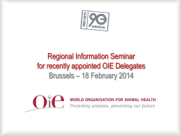 General Presentation of the OIE (M. Eloit)