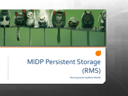 MIDP Persistent Storage (RMS)