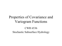 Properties of Covariance and Variogram functions
