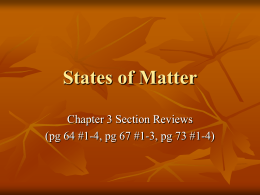 States of Matter Ch3 ANSWERS
