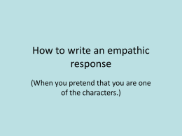 How to write an empathic response