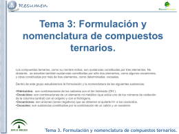 Tema 3. Formulación y nomenclatura de compuestos