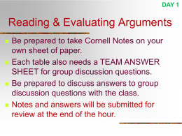 Argument Analysis Lecture Slides