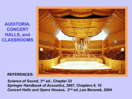Chapter 23: Auditorium Acoustics