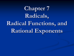 Radical Functions