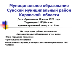 Сунский район - Правительство Кировской области