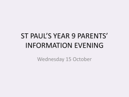 PowerPoint - St Paul`s Catholic School