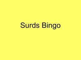 simplifying surds bingo