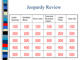 Letter Formatting Jeopardy Game