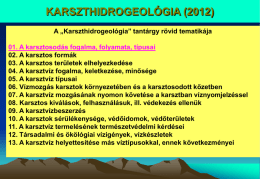 A „Karszthidrogeológia”