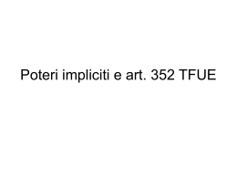 Poteri impliciti e art. 352 TFUE