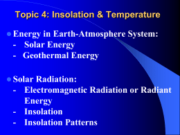 Insolation and Temperature
