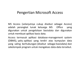 Pengertian Microsoft Access