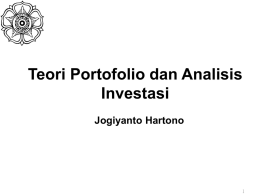 Teori Portofolio dan Analisis Investasi