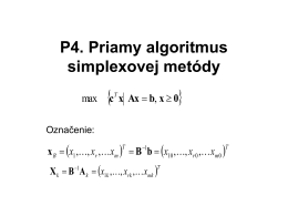 P4. Priamy algoritmus simplexovej metódy