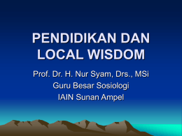 pendidikan dan local wisdom