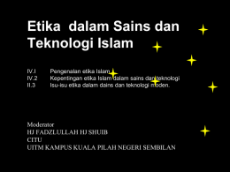 Etika dalam Sains dan Teknologi Islam