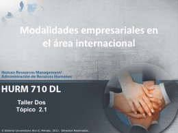 Modalidades empresariales en el área internacional Joint Ventures