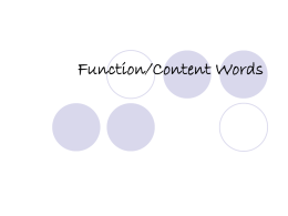 Content VS Function Words PPT
