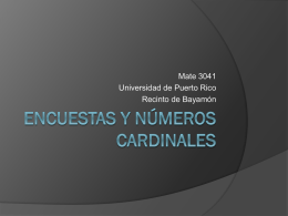 Encuestas y números cardinales - Universidad de Puerto Rico en