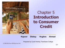 Introduction to Consumer Credit
