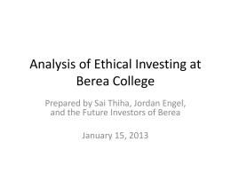 Analysis of Ethical Investing at Berea College-1