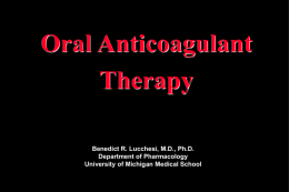 Anticoagulants, Thrombolytics Agents and Antiplatelet Drugs