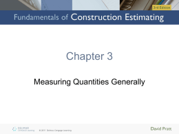 Chapter 3: Measuring Quantities Generally