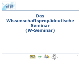 W-Seminar - Staatliches Schulamt Tirschenreuth