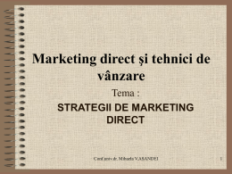 obiective de marketing direct