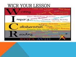 WICR your lesson