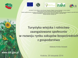Elżbieta Kmita-Dziasek - Turystyka wiejska i rolnictwo