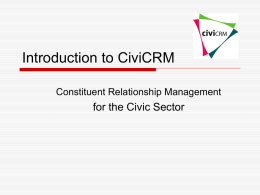 CiviCRM Intro - CiviCRM Documentation
