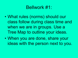 Bellwork #1 September 6, 2012