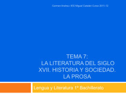 LITERATURA BARROCA SIGLO XVII
