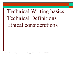 Technical Writing Basics - Electrical and Computer Engineering