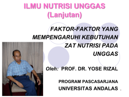 ilmu nutrisi unggas - Prof. Dr. Yose Rizal`s Blog