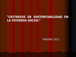 ARGENTINA: Criterios de Sustentabilidad. IPV Chubut