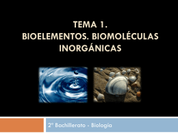 bioelementos - IES MURIEDAS. Departamento de Biologia y Geologia
