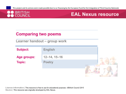 Learner handout - group work - EAL Nexus