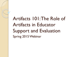 Evidence 101: The Role of Artifacts in Educator Evaluation
