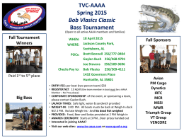 TVC AAAA SPRING 2014 Bob Vlasics Classic BASS TOURNAMENT