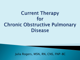 Current Therapy for Chronic Obstructive Pulmonary Disease by Julia