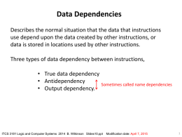 Pipeline design - data dependencies