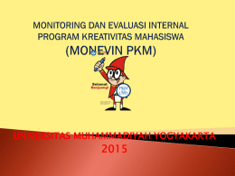 ppt monevin i - PKM UMY - Universitas Muhammadiyah Yogyakarta