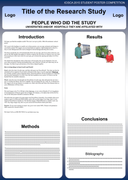 to the ICISCA Poster Competition Template 100cm x 140cm