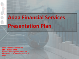 AFS Presentation - Adaa Financial Services