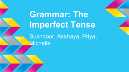 Grammar: The Imperfect Tense