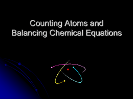 Counting Atoms and Balancing Chemical Equations