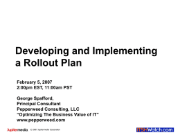 Developing and Implementing a Rollout Plan